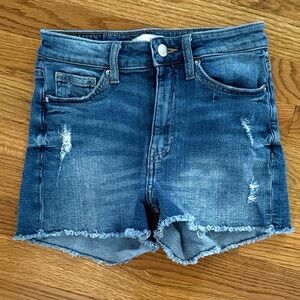 H&M Women 2 Blue Denim Cut Off Jean Shorts